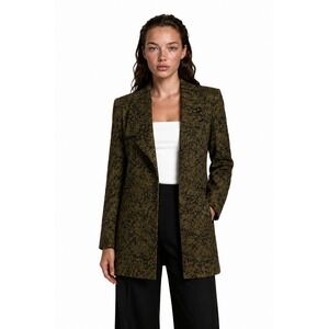 Lily & Taylor Blazer Women's Size 12 Gold Black Metallic Brocade Jacket USA‎